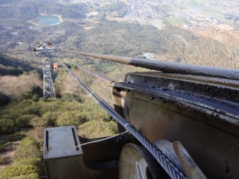 ロープウェイ曳索交換工事