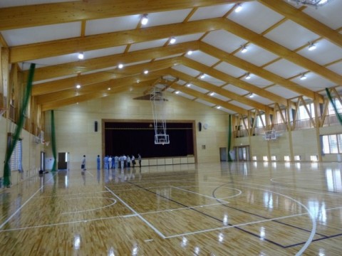 中学校屋内運動場 ワイヤレス調光設備施工